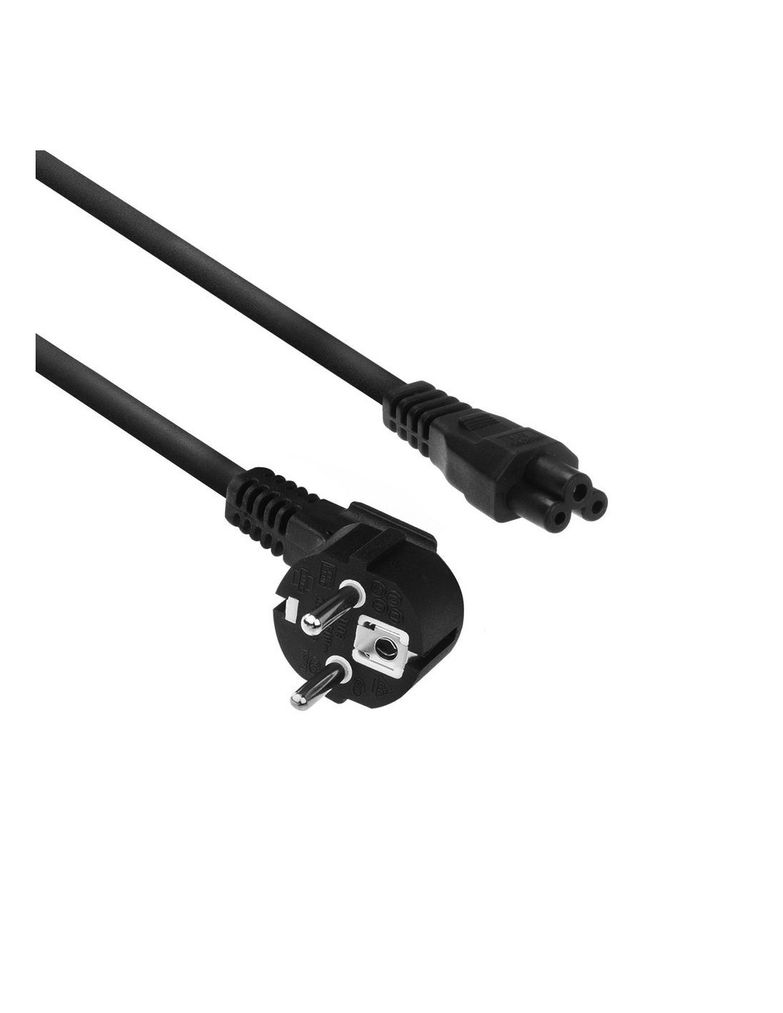 ACT AC3310 | Elektriciteitssnoer | 2 Meter | CEE7/7 naar C5 Stekker (3-Pin) | Zwart