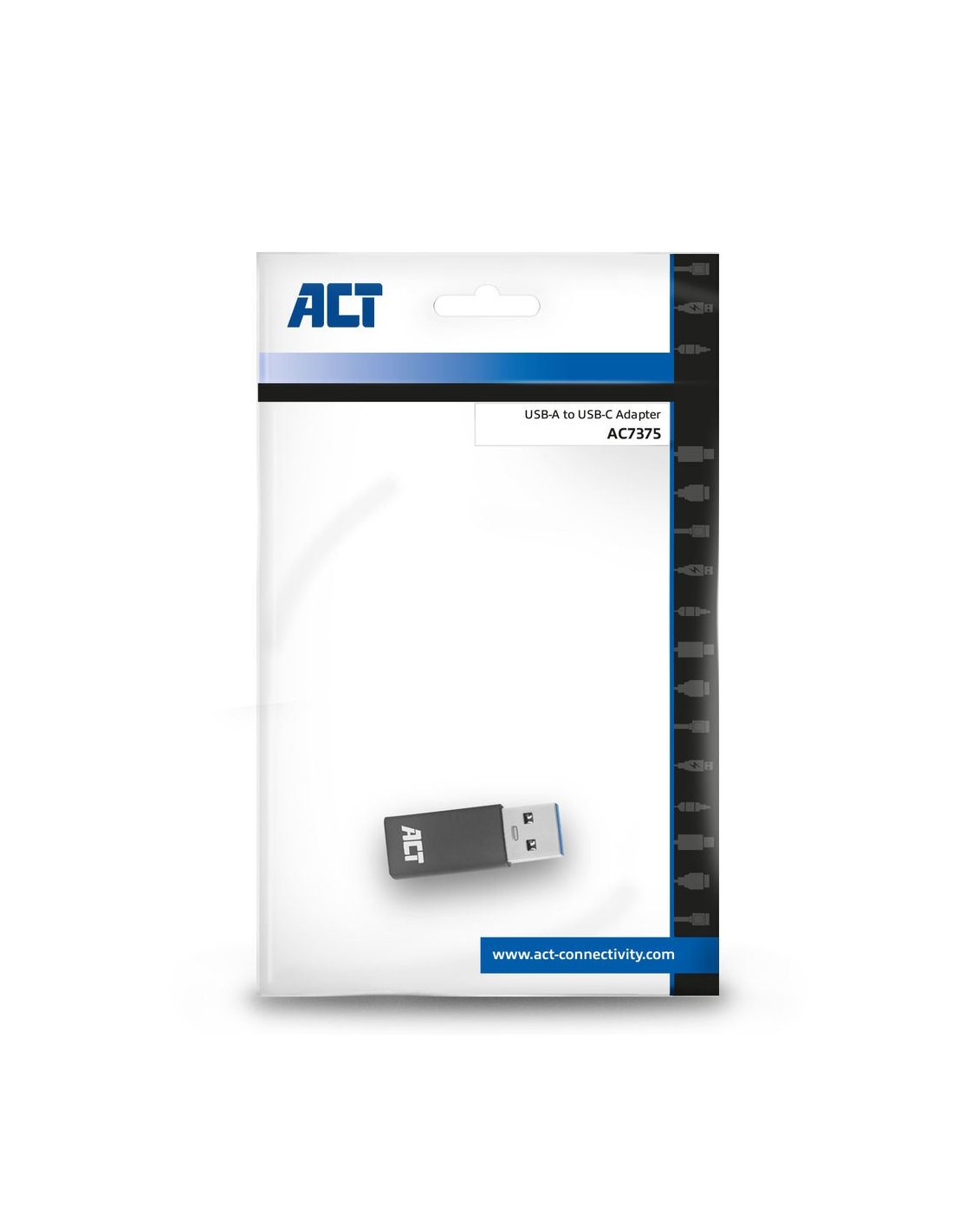 AC7375 ACT kabel-tussenstuk | USB-C naar USB-A | Grijs