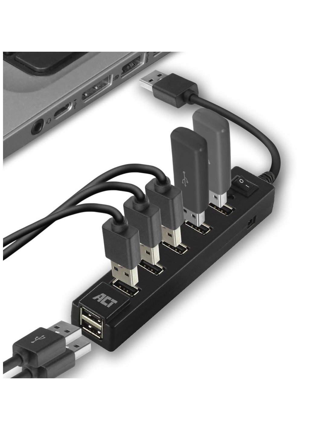 ACT AC6215 | USB 2.0 Interface Hub | 480 Mbps | Zwart