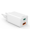 Hama Snellader, 1x USB-C PD, 1x USB-A QC, mini-oplader, 45 W, wit Adapter