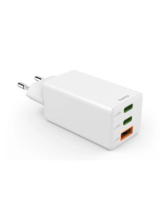 Hama Snellader, 2x USB-C PD, 1x USB-A QC, mini-oplader, 65W, wit Adapter 2
