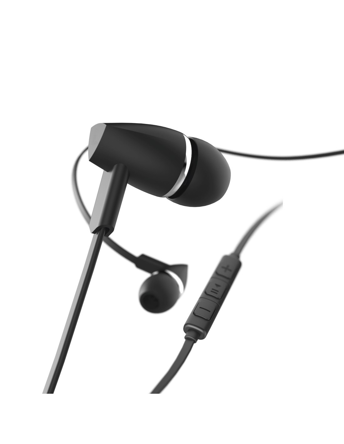 Oordopjes Joy, in-ear, microfoon, platte kabel, zwart