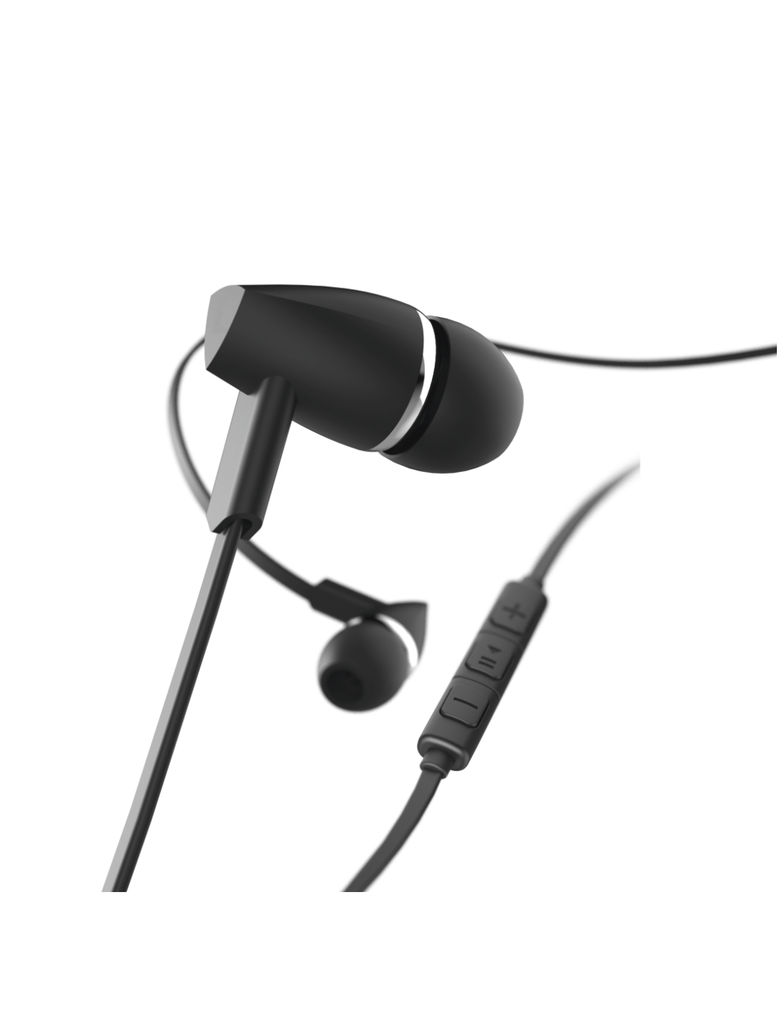 Oordopjes Joy, in-ear, microfoon, platte kabel, zwart