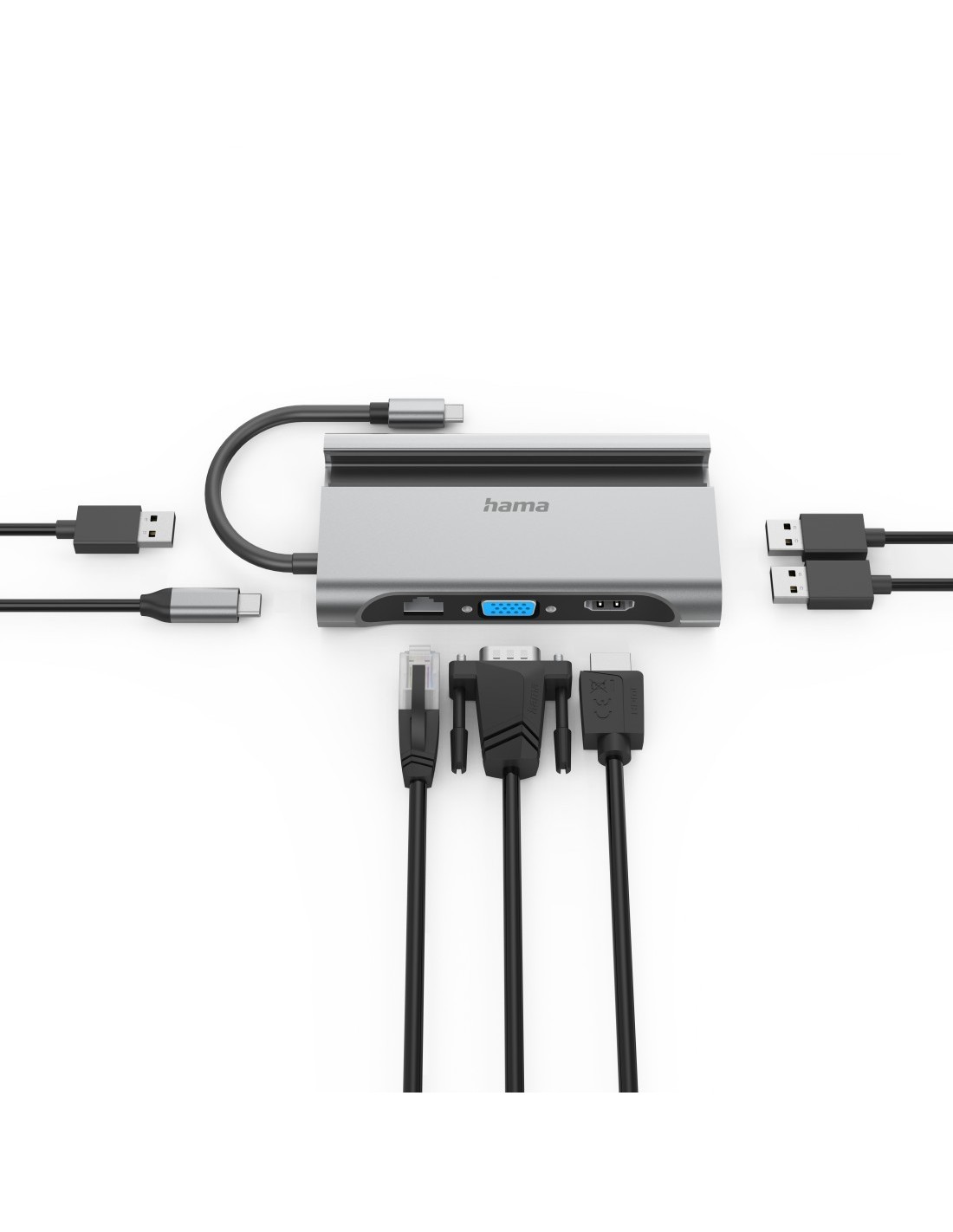 USB-C Connect2Mobile, 7-poorts, 3x USB-A, USB-C, VGA, HDMI, LAN ethernet
