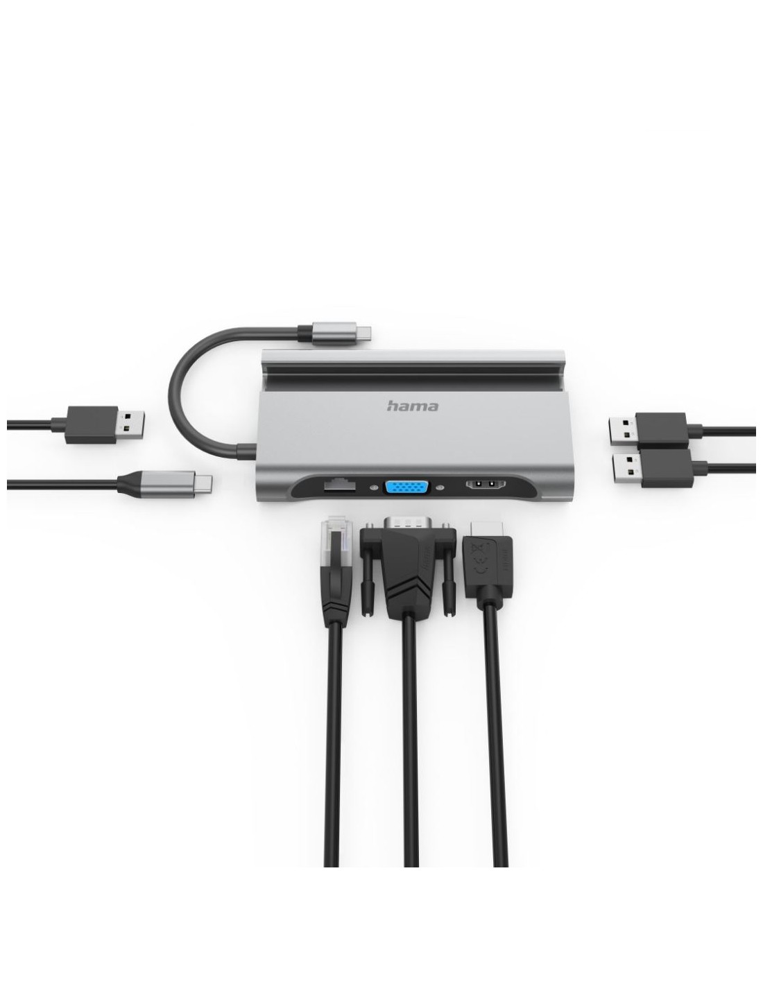 USB-C Connect2Mobile, 7-poorts, 3x USB-A, USB-C, VGA, HDMI, LAN/ethernet