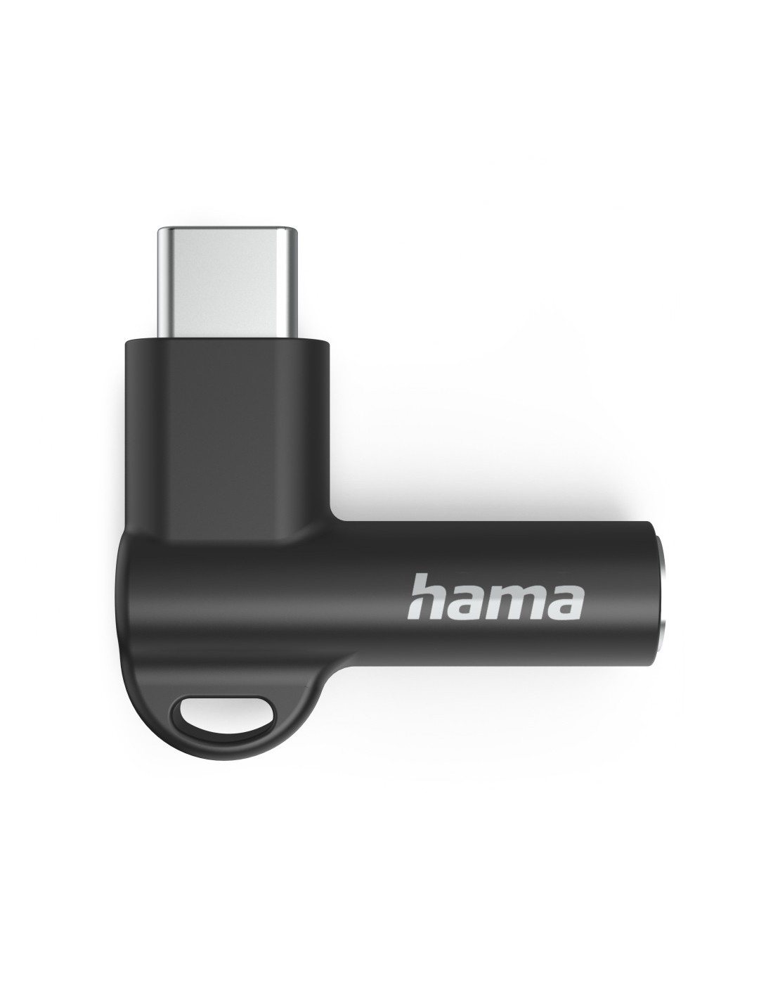 Hama Aux-adapter USB-C-3.5mm jack aansluiting, 90 hoekstekker, zwart Audio