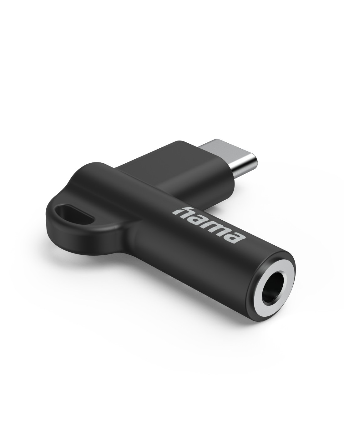 Hama Aux-adapter USB-C-3.5mm jack aansluiting, 90 hoekstekker, zwart Audio