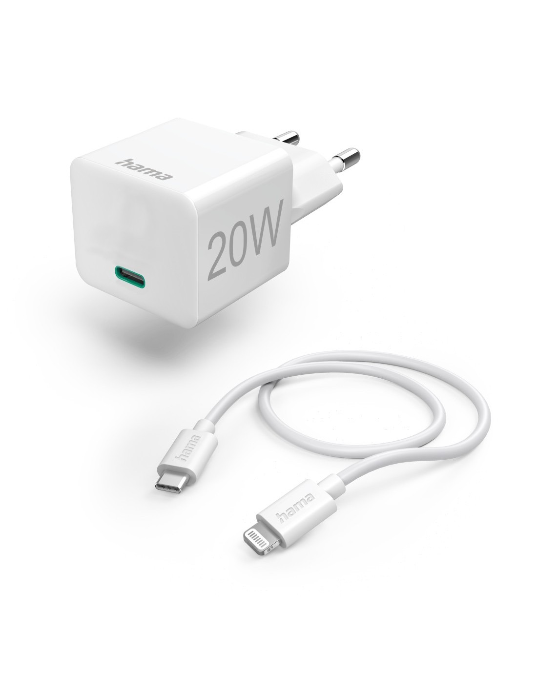 Oplaadset, Lightning, Power Delivery (PD), 20 W, wit