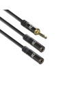 ACT AC3620 | 3.5mm Splitterkabel | 0,15 Meter | 1x Male naar 2x Female | Zwart