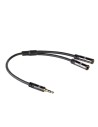 ACT AC3620 | 3.5mm Splitterkabel | 0,15 Meter | 1x Male naar 2x Female | Zwart