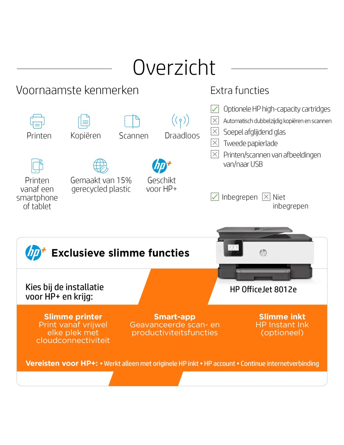 HP OfficeJet 8012e AiO A4 color 18ppm