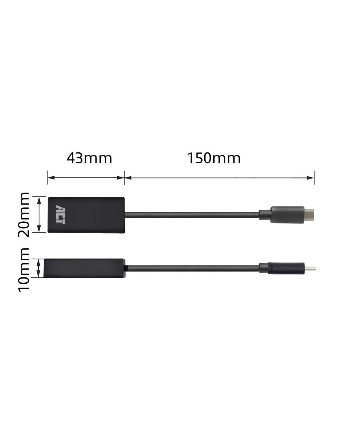 ACT AC7305 | USB-C naar HDMI Adapter | 0,15 m | Zwart