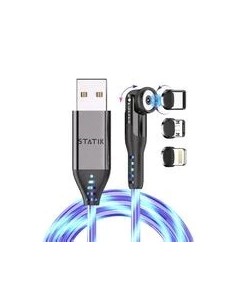 Statik GloBright 360 universal magnetic cable with always on led blauw licht 1 mtr Kabel 2