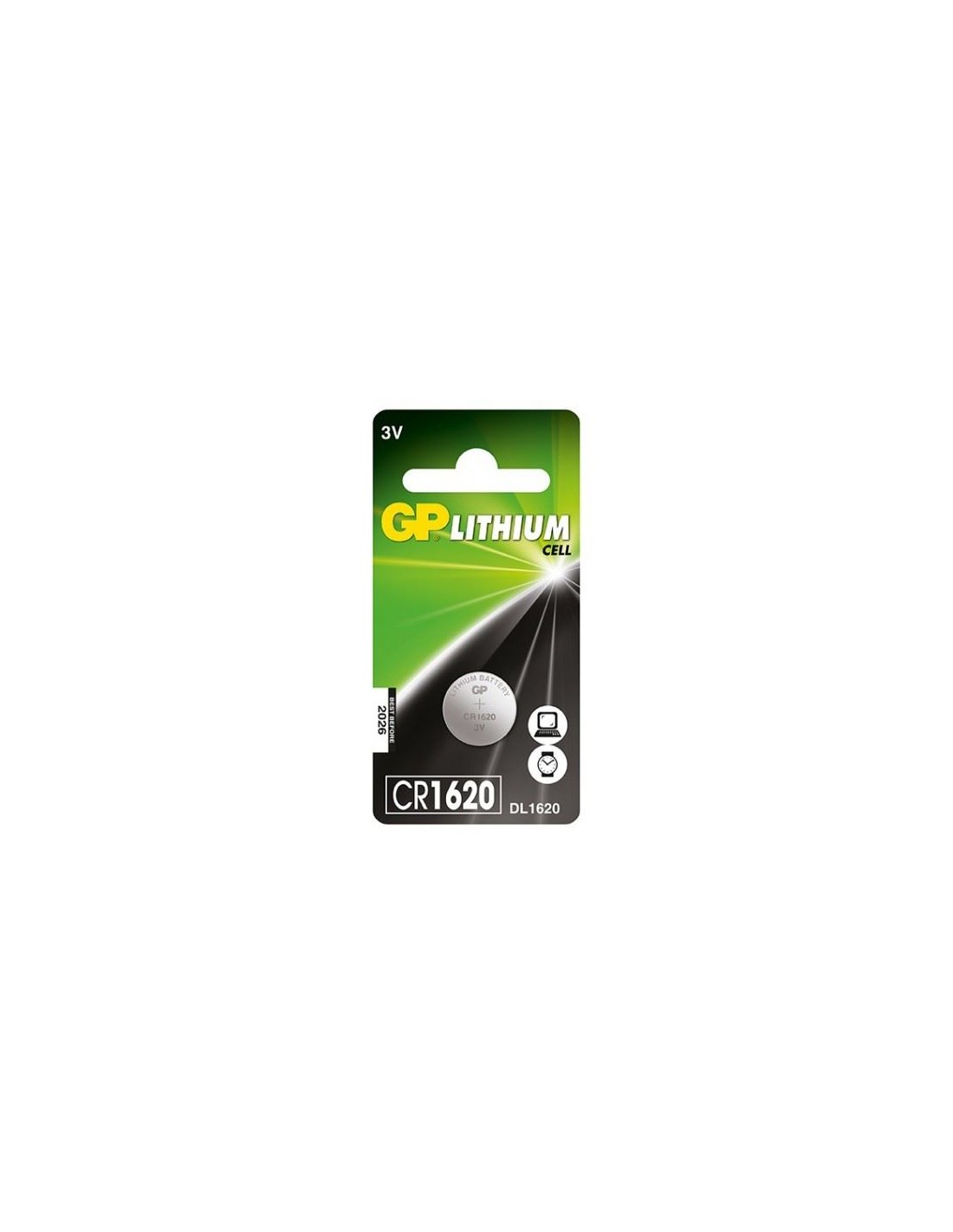 GP Lithium CR1620 Knoopcel Batterij (1-pack)