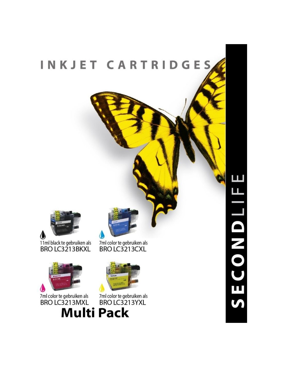 SecondLife - Multipack Brother LC 3211 / 3213 XL BK  C  M en Y