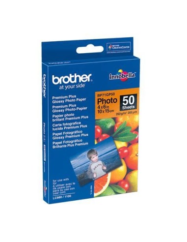 Brother BP71GP50 Premium Glossy Photo Paper pak fotopapier Wit