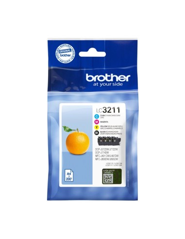 Brother LC3211VAL inktcartridge 4 stuk(s) Origineel Normaal rendement Zwart, Cyaan, Magenta, Geel