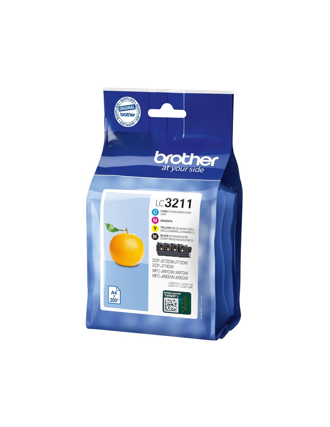 Brother LC3211VAL inktcartridge 4 stuk(s) Origineel Normaal rendement Zwart, Cyaan, Magenta, Geel