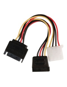 Interne Stroomkabel Molex Male - 2x SATA 15-Pins Female 0.15 m