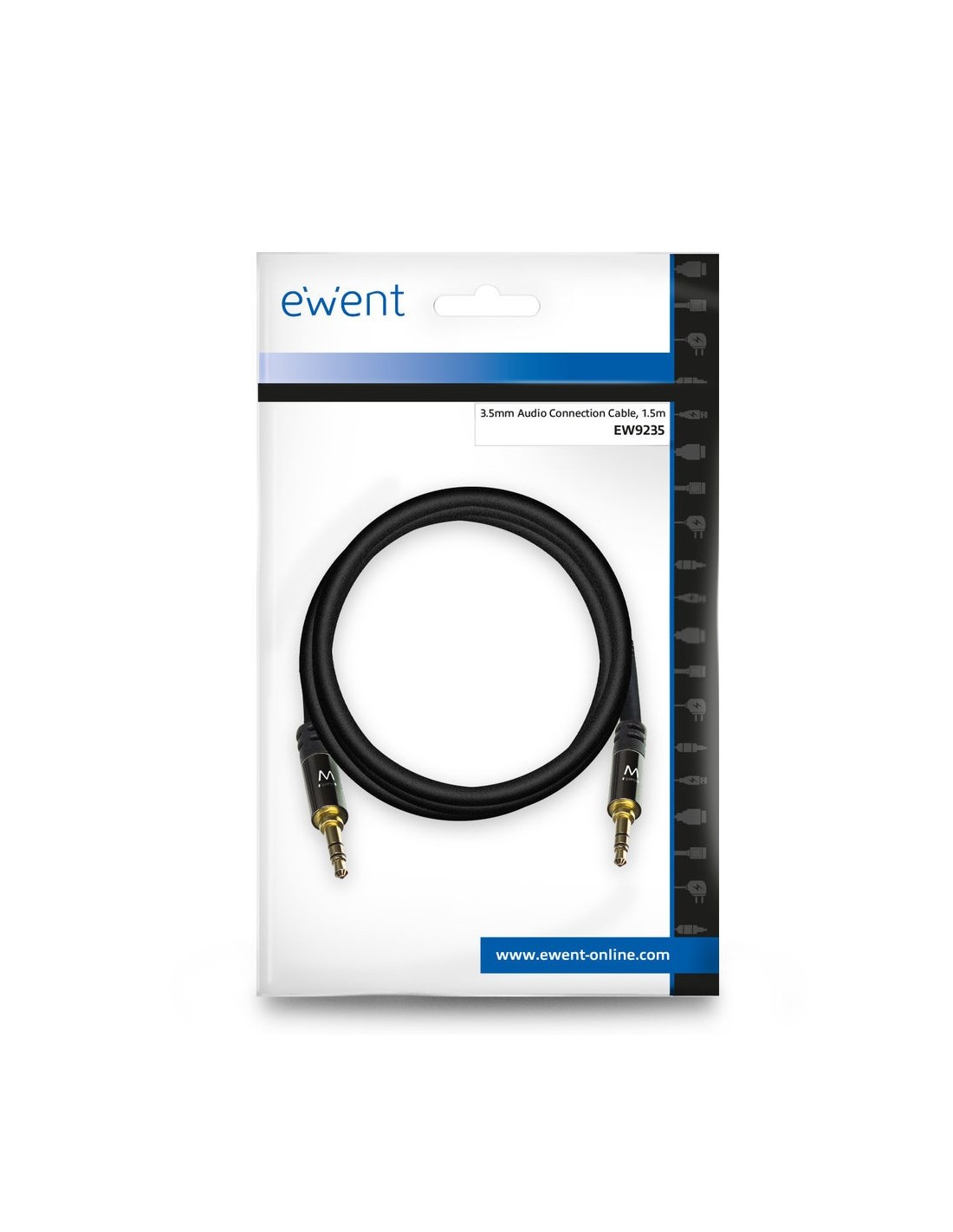 Ewent EW9235 audio kabel 1,5 m 3.5mm Zwart