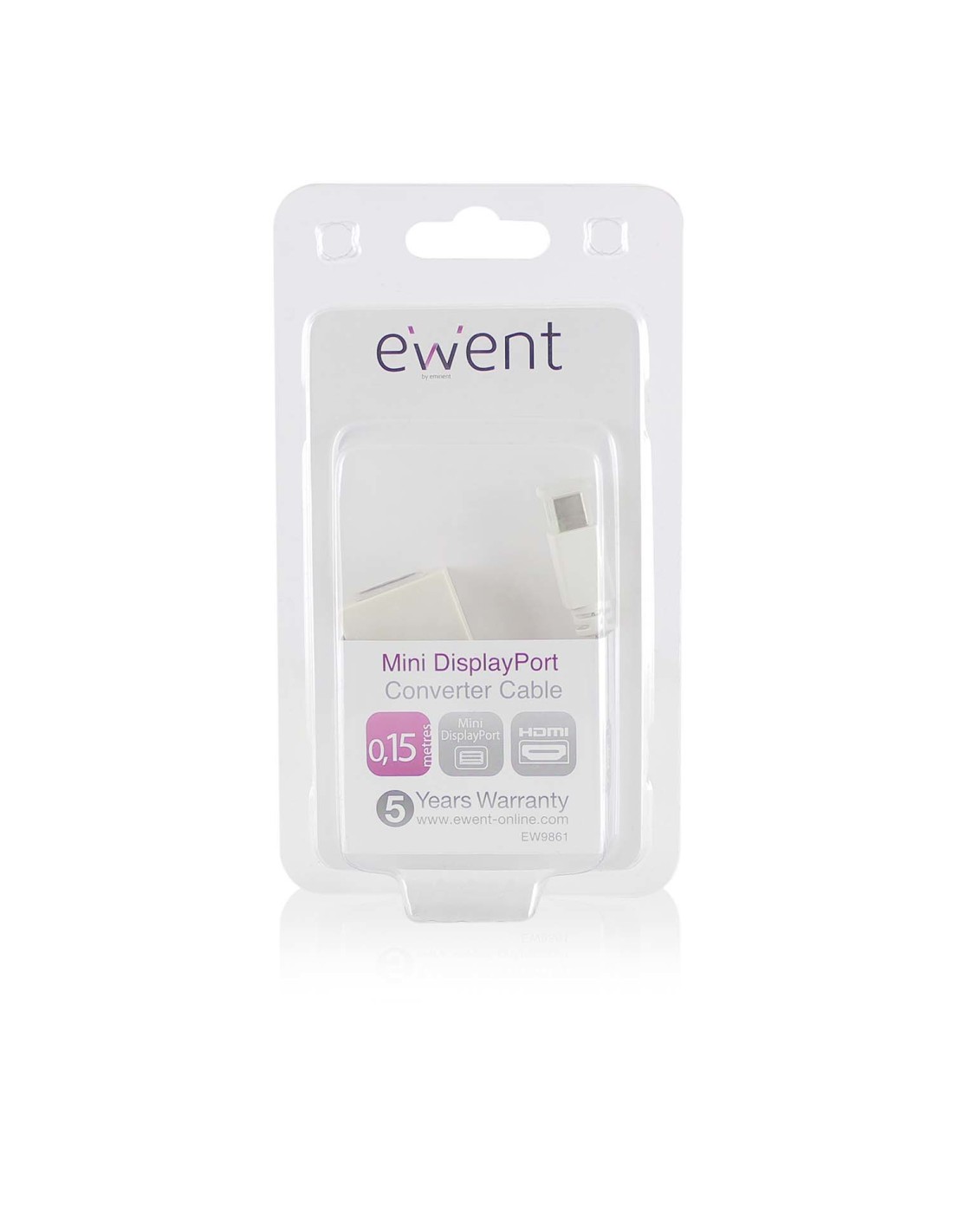 Ewent EW9861 video kabel adapter 0,15 m DisplayPort HDMI Wit