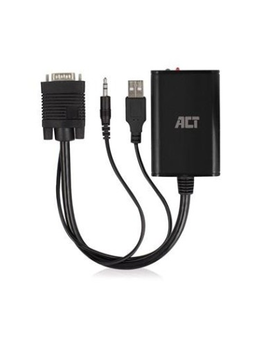 ACT AC7545 video kabel adapter 0,25 m HDMI Type A (Standaard) VGA (D-Sub) Zwart