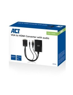 ACT AC7545 video kabel adapter 0,25 m HDMI Type A (Standaard) VGA (D-Sub) Zwart