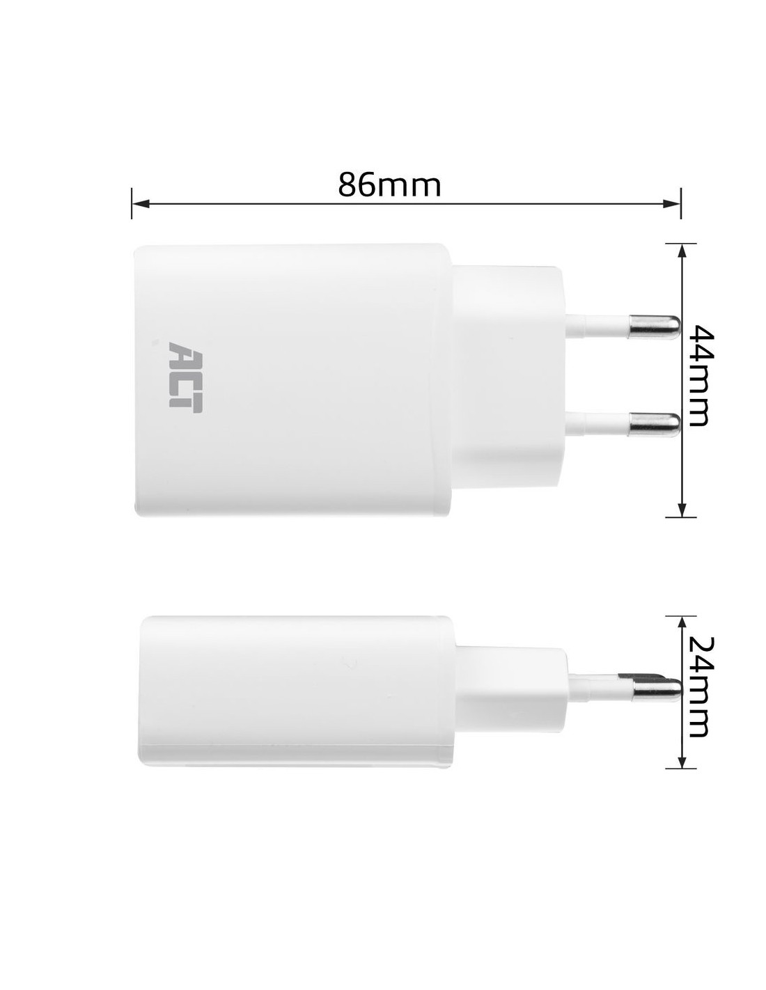 ACT Compacte USB-C Lader 20W voor snel opladen