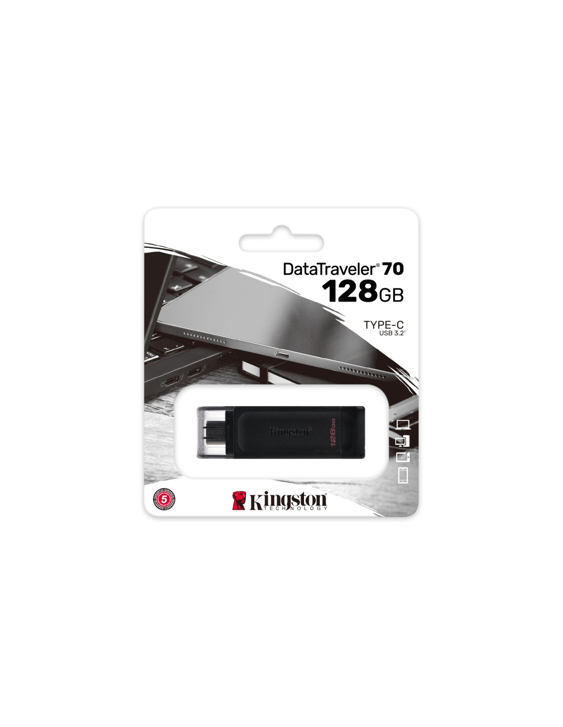 Kingston Technology DataTraveler 128GB USB-C 3.2 Gen 1 70