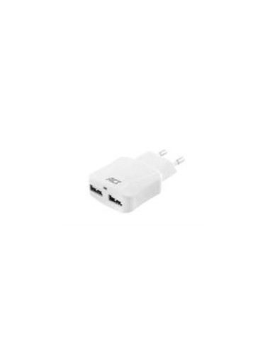 ACT USB lader, 2-poorts, 2,4A, 12W, Smart IC