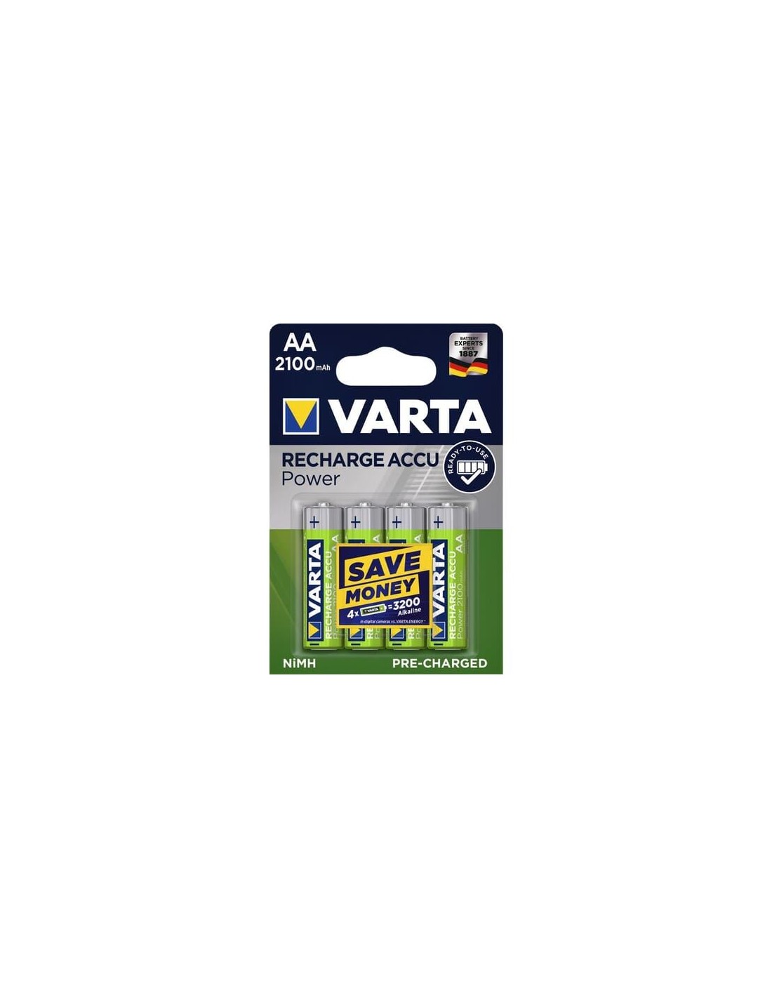 Varta Oplaadbare HR06 NiMH AA 2100mAh 4 Stuks Blister