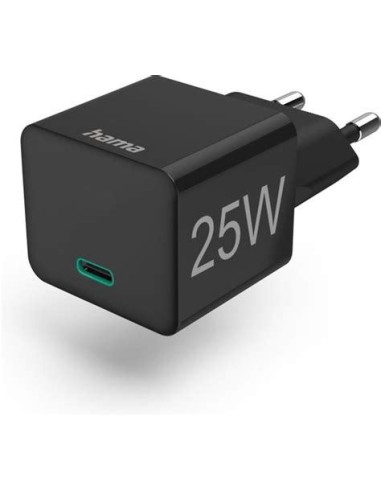 Hama Snellader, USB-C, Super-Mini-Charger, PD, 25 W, zwart Smartphone accessoires