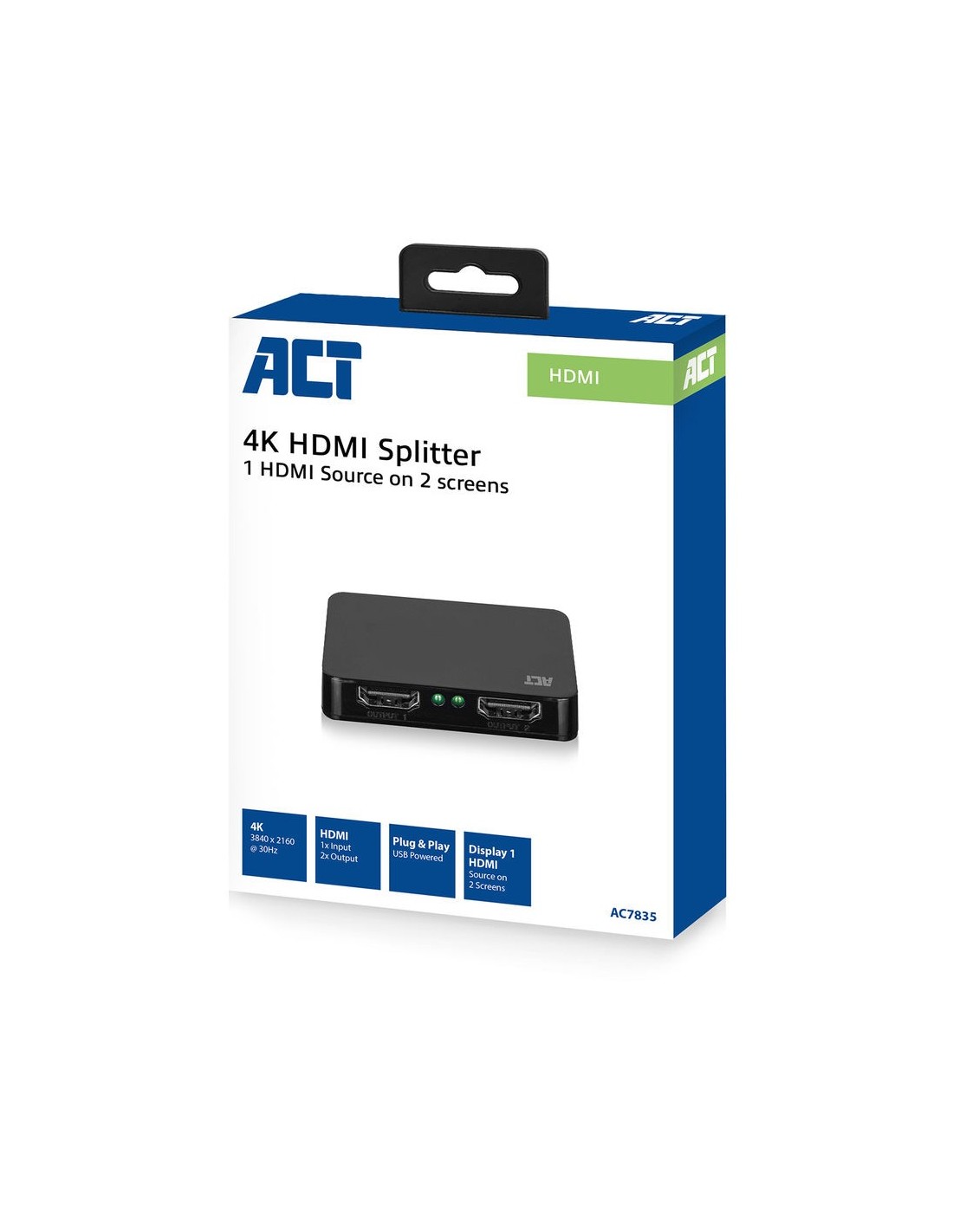 ACT 4K HDMI 1.4 splitter 2 poorts