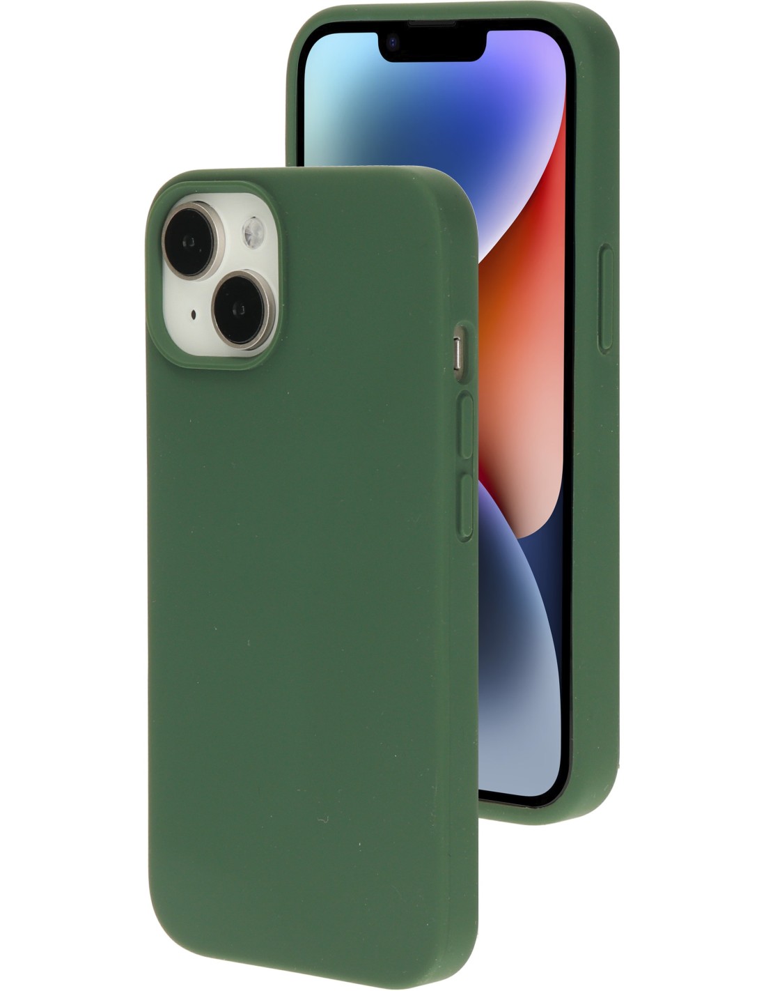 Mobiparts Silicone Cover Apple iPhone 14 Forest Green Smartphone accessoires