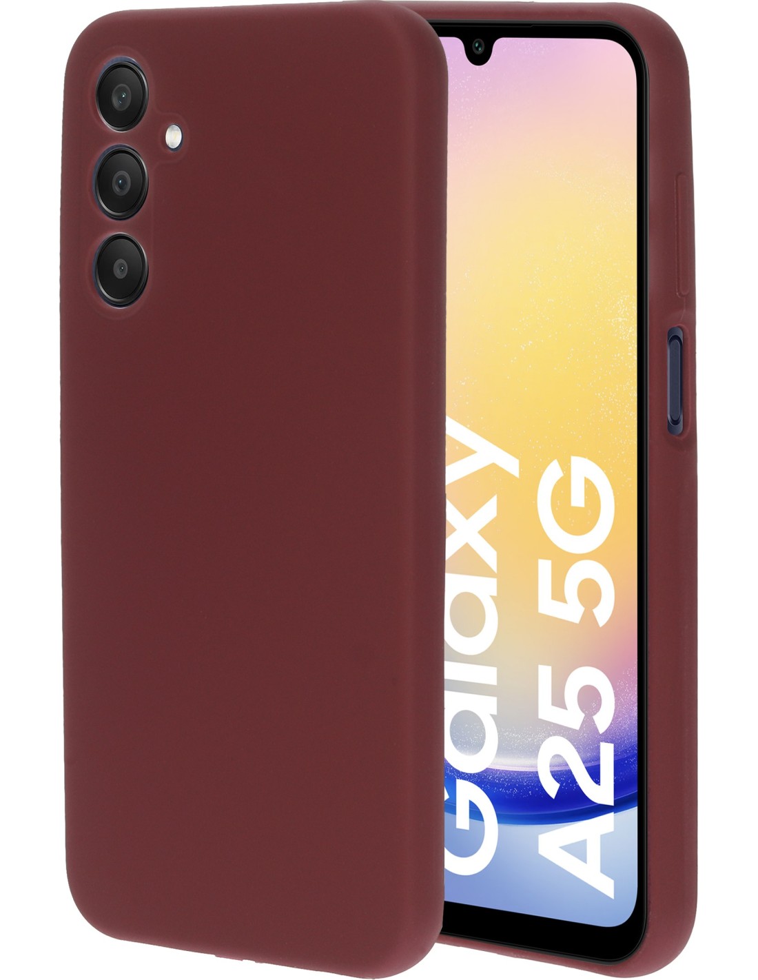 Mobiparts Silicone Cover Samsung Galaxy A25 Plum Red Smartphone accessoires