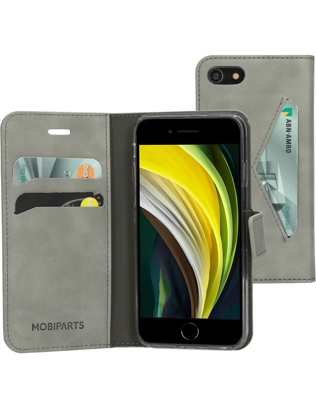 Mobiparts Classic Wallet Case Apple iPhone 7 8 SE (2020 2022) Granite Grey