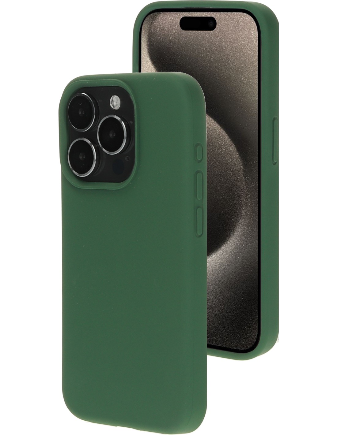 Mobiparts Silicone Cover Apple iPhone 15 Pro Forest Green Smartphone accessoires