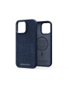 Zalm leder Magsafe Case iPhone 14 Pro Max, blauw