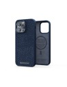 Zalm leder Magsafe Case iPhone 14 Pro Max, blauw