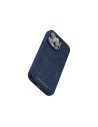 Zalm leder Magsafe Case iPhone 14 Pro Max, blauw