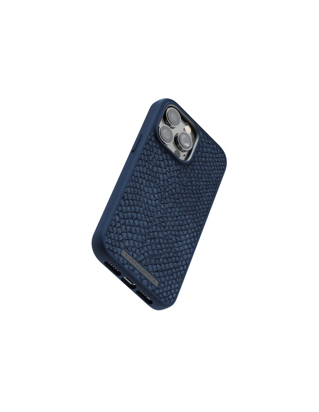 Zalm leder Magsafe Case iPhone 14 Pro Max, blauw