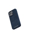 Zalm leder Magsafe Case iPhone 14 Pro Max, blauw