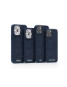 Zalm leder Magsafe Case iPhone 14 Pro Max, blauw