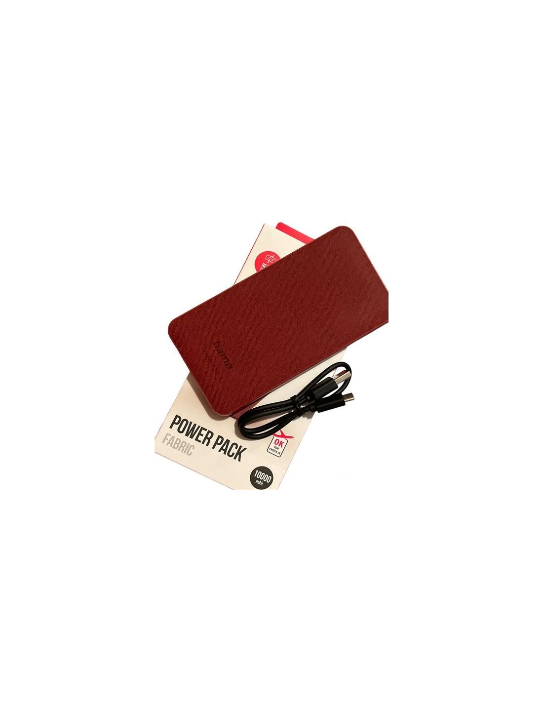 Hama Power Pack FABRIC 10, 10000MAH, CHILL RED  Powerbank