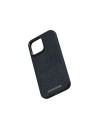 Zalm leder Magsafe Case iPhone 14 Pro Max, zwart