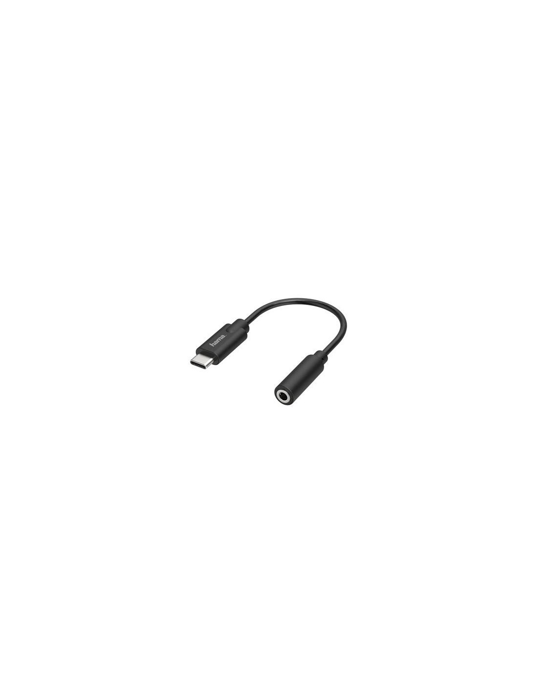 Hama Aux-adapter USB-C-3.5mm jack aansluiting, 90 hoekstekker, zwart Audio