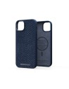 Zalm leder Magsafe Case iPhone 14 Plus, blauw