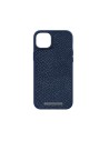 Zalm leder Magsafe Case iPhone 14 Plus, blauw