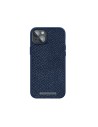 Zalm leder Magsafe Case iPhone 14 Plus, blauw