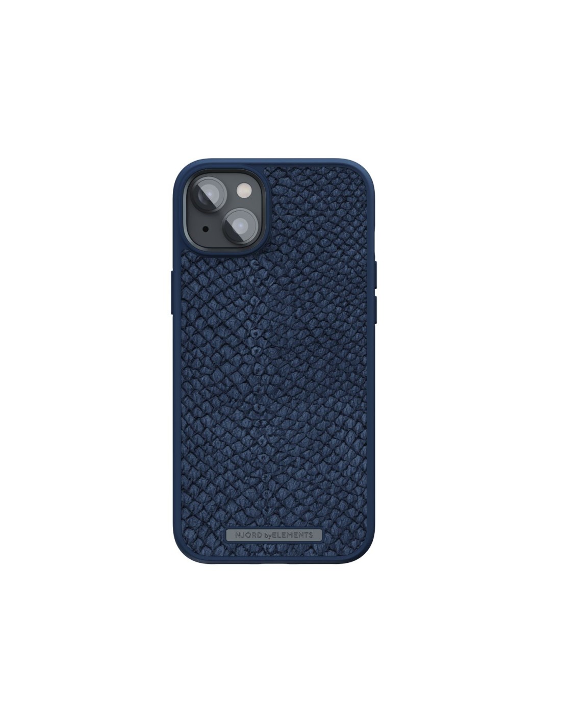 Zalm leder Magsafe Case iPhone 14 Plus, blauw